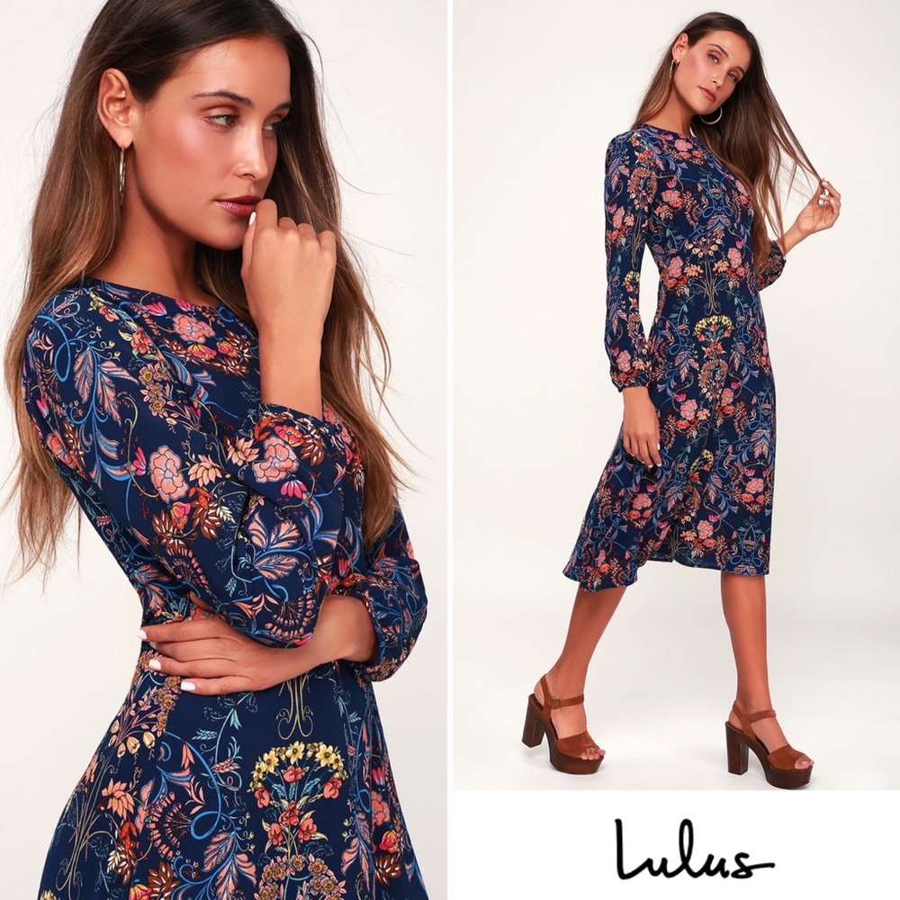 SOLD! Lulu’s || Garden Splendor Dress - Picture 2 of 11